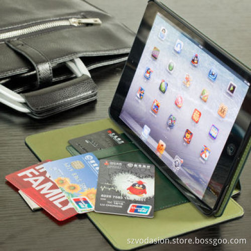High Quality Fashion Design Leather Case for iPad Mini Retina with Stand and Card Holder